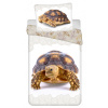 Posteľná Bielizeň bavlnená 140x200 Korytnačka Turtle biela béžová obliečka na vankúš 70x90