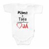 Body krátky rukáv s vtipným textom Baby Nellys, Máma+Táta, biele 62 (2-3m)