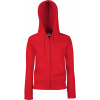 Fruit of the Loom Mikina Premium Lady-Fit Hooded Jacket s kapucí na zip, dámská COT-16211800402 M Červená