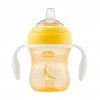 Chicco Hrnček učiaci Transition s držadlami 200 ml, 4m + Žltý