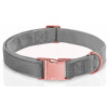 PEVNÁ VELÚROVÁ OBOJKA PRE PSA NASTAVITEĽNÁ MÄKKÁ ROSE GOLD 35-55 cm L/XL