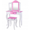 Detský kozmetický stolík - Veľký elegantný drevený obliekanie so zrkadlom AR3718 (Detský kozmetický stolík - Veľký elegantný drevený obliekanie so zrkadlom AR3718)