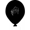 Čierny nafukovací balónik pre deti s potlačou klavír