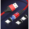 Interlook AM60 | Micro 2M | 5A magnetický kábel pre rýchle nabíjanie a prenos dát Červené
