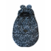 Baby Nellys nepremokavý fusak s uškami MIKI, fleece Velvet 90 x 50 cm - čierna s hviezdami Baby Nellys