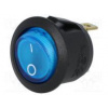 ROCKER SPST pol 2 OFF-ON 10A/250VAC modrá tlejivka 230V 50mΩ