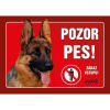 Juko Plastová tabuľa Pozor Pes Nemecký ovčiak 21 x 14,7 cm