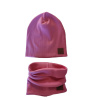 Fashionkids Detský set čiapka/nákrčník ružová Veľkosť: 48-52
