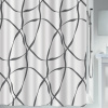 Spirella sprchový závěs RIBBON, motiv stuhy, bílý, 120 x 200 cm, polyester (10.11764)