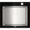 TEKA Diamond RS15 1B BK sklenený drez s nerezovou vaničkou, s excentrom, horná montáž, 600 x 520 mm, Night River Black, 115000075