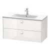 Duravit Brioso Umývadlová skrinka 55x102x48 cm, 2 zásuvky, lesklá biela BR410302222