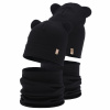 Agbo Bavlnený set čiapka a nákrčník pre dievčatko Luminia – jarný a jesenný Farba: Čierna, Veľkosť: 46-48