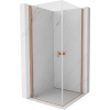 Mexen Mist-B Duo otváracia sprchová kabína 95 x 95 cm, priehľadná, brúsená meď - 8A2-095-095-65-00