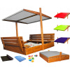 Drevené pieskovisko so strieškou Versano Alder 150 cm (SANDBOX 150X150 DREVENÝ ZATVORENÝ SO STRECHA 2X IMPREGNOVANÝ VÝROBCA)