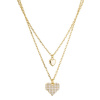 Pozlátený dvojradový náhrdelník srdiečka 12153.1