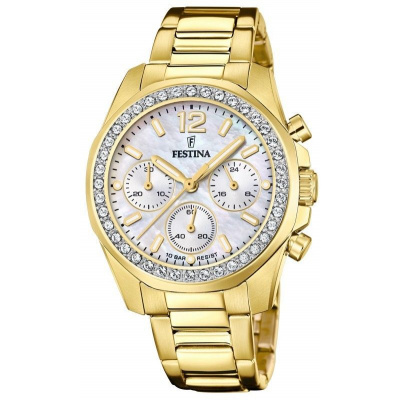 Klasické zlaté dámske hodinky FESTINA 20609/1 BOYFRIEND COLLECTION