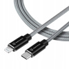 Tactical KP31216 Aramid extra pevný, USB-C/Lighting MFI, 0,3m, sivý