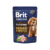 Brit Kapsička pre psov Premium by Nature Fillets in Gravy Chicken&Green Peas 85g
