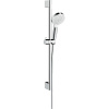 HANSGROHE Crometta sprchová súprava, ručná sprcha 1jet priemer 100 mm, 65 cm sprchová tyč a sprchová hadica 160 cm, biela/chróm, 26533400