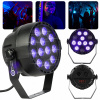 ULTRAFIALOVÝ PÁROVÝ SCÉNICKÝ REFLEKTOR 12x1W UV LED V2
