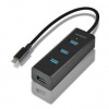 USB Hub Axagon USB-C / 4x USB 3.0, Micro USB (HUE-S2C) čierny