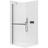 CERANO - Sprchová zástena Walk-in Onyx YL/P - 8 mm + polička / držiak na uteráky - čierna matná, ryhované sklo - 120x200 cm