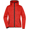James&Nicholson Dámska fleecová mikina JN588 Red Melange M