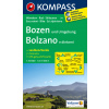 KOMPASS 54 Bozen und Umgebung, Bolzano 1:50t turistická mapa (oblasť Južné Tirolsko, Dolomity)
