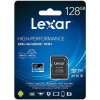 Lexar 128GB Lexar® High-Performance 633x microSDXC™ UHS-I, up to 100MB/s read 45MB/s write C10 A1 V30 U3, Global LSDMI128BB633A