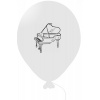 Biely nafukovací balónik pre deti s potlačou klavír