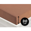 Froté napínacie prestieradlo na vysoký matrac FR-023 Orieškovo hnedé 80 x 200 - výška 30 cm