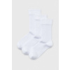 MEN-A 3PACK Pánske bambusové ponožky MEN-A Bert členkové biela 35-38