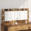 zahrada-XL Zrkadlo s LED svetlami Staré drevo 100x45x18 cm 868331
