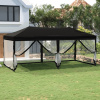 zahrada-XL Skladací párty stan s bočnými stenami čierny 3x6 m 93553