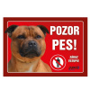 Juko Plastová tabuľa Pozor Pes Bull Terier 21 x 14,7 cm