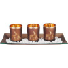 MagicHome Vianoce Svietnik MagicHome Vianoce, na podnose, na čajové sviečky, medený, 26x12x7 cm
