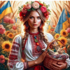 Norimpex diamantové malování Ukrajinská žena s košíkem 30 x 40cm