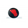 Škoda Yeti - krytka zadného loga MONSTER footstep - Glossy Black V2 RED