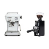 Ascaso Dream ONE, Cloud White + Eureka Mignon Libra 65 All Purpose, CR black