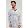 Pánská nočná košeľa s dlhým rukávom Filip - šedá L (Gazzaz)
