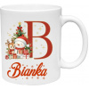 Vianočný hrnček s iniciálkou a menom (s krabičkou)
