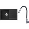Set Sinks G25326 (dřez Ultima 790 Pureblack 26 + baterie Elasta S Nerez/Černá)