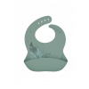 KikkaBoo Podbradník s vreckom Platinum Silicone Flora Sage