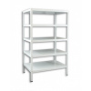 Skrutkovaný regál s kovovými policami Biedrax, biely - 40 x 100 x 180 cm, 5 políc