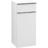 VILLEROY & BOCH Venticello závesná bočná skrinka nízka, 1 dvierka + 1 zásuvka, pánty vľavo, 404 x 372 x 866 mm, White Matt, A95001MS
