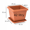 Kvetináč, črepník - Square Flowerpot + 45 cm Terracotta Stojan (Kvetináč, črepník - Square Flowerpot + 45 cm Terracotta Stojan)