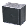 Single CD case – clear cover and base with black tray assembled 10pcs