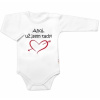 Body dlhý rukáv s vtipným textom Baby Nellys Ahoj už jsem tady! biele