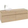 VILLEROY & BOCH Legato závesná skrinka pod umývadlo na dosku (umývadlo vľavo), 4 zásuvky, 1600 x 500 x 550 mm, Nordic Oak, B59600VJ