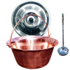 Perfect Home kotlík na guláš meď 1,2 mm 30 l, Perfect Home pokrievka nerez 48 cm INOX, Perfect Home naberačka nerez INOX